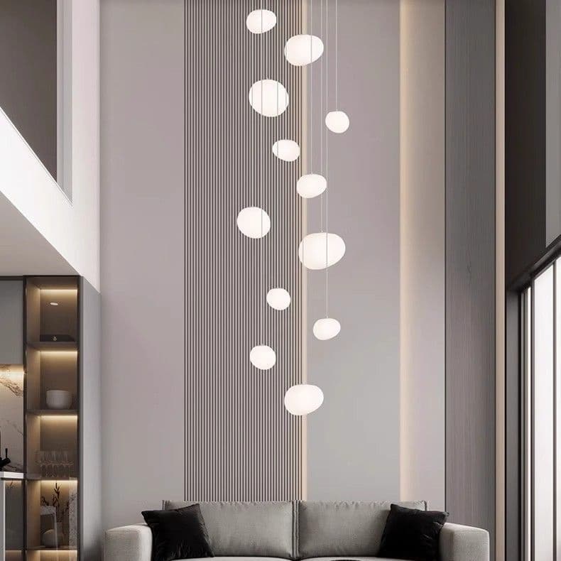 Luxury Pebble Chandelier for Double-Story Staircases