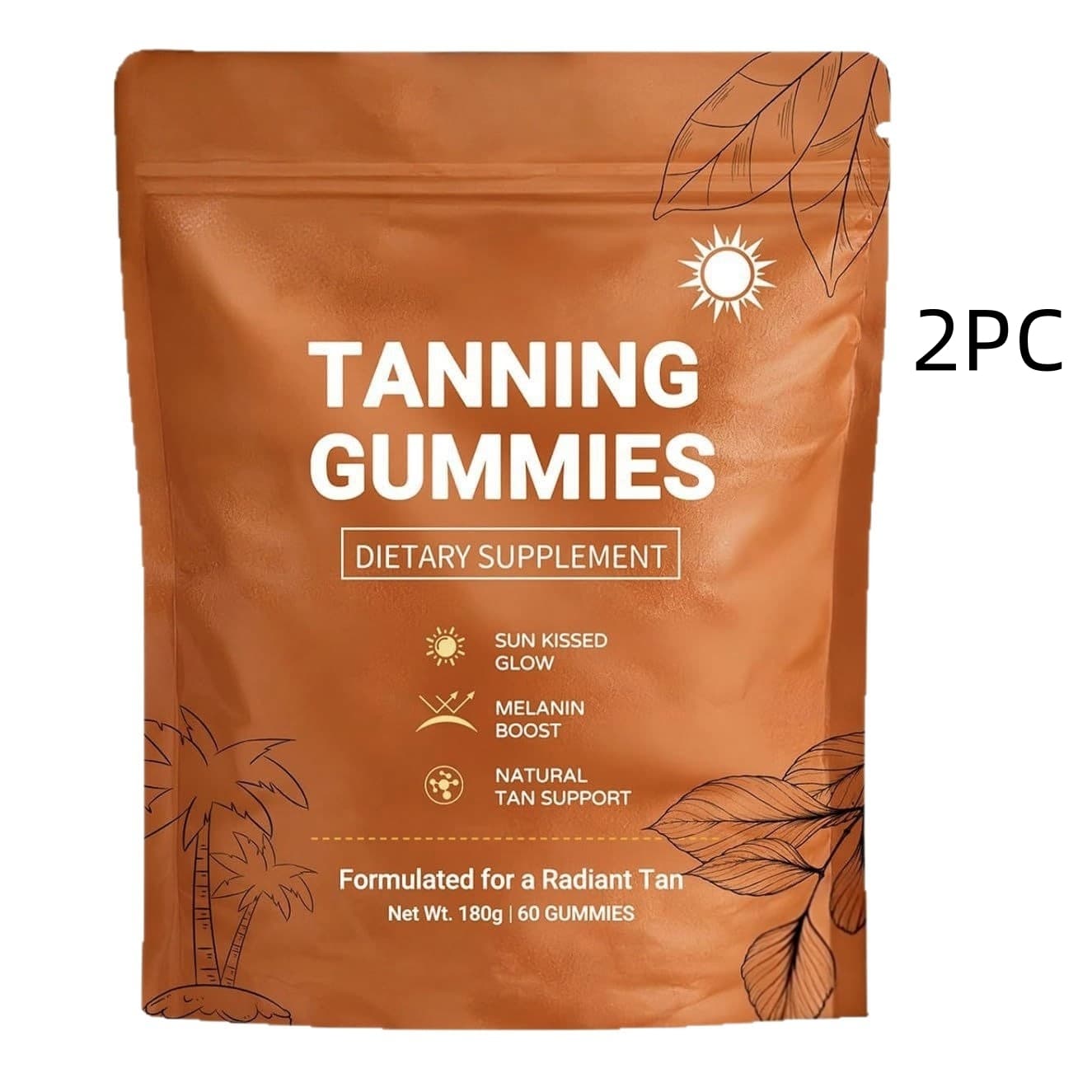 Gomitas de bronceado para mujeres - Suplemento dietético - 60 recuento