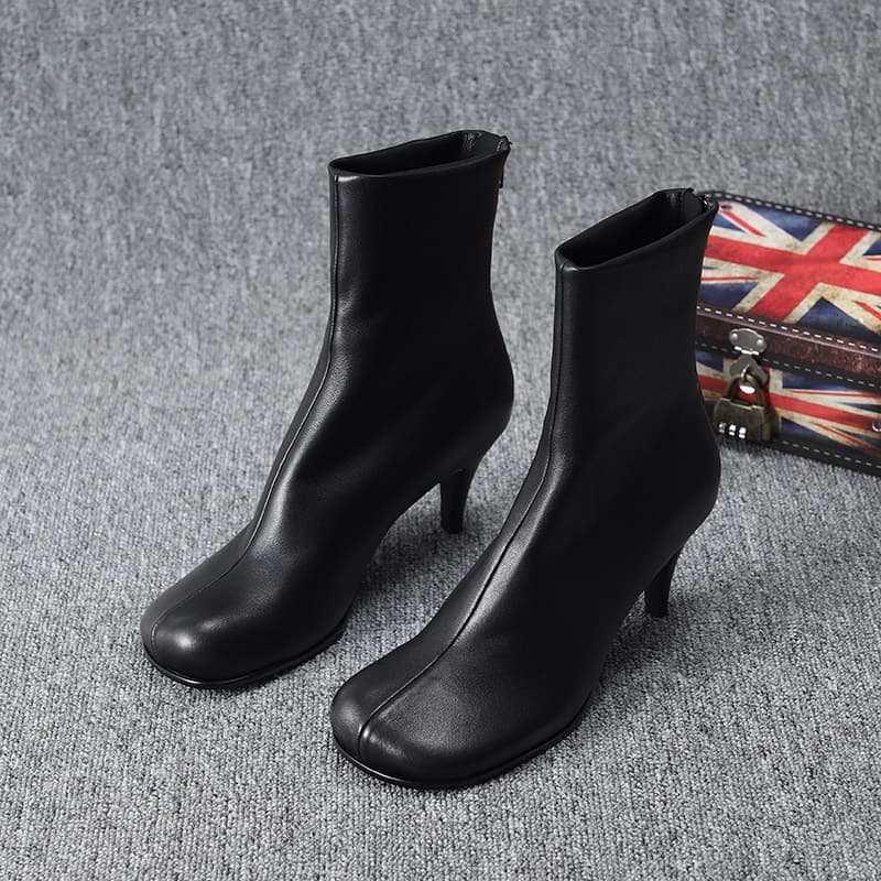 Bottines femme cuir bout carré
