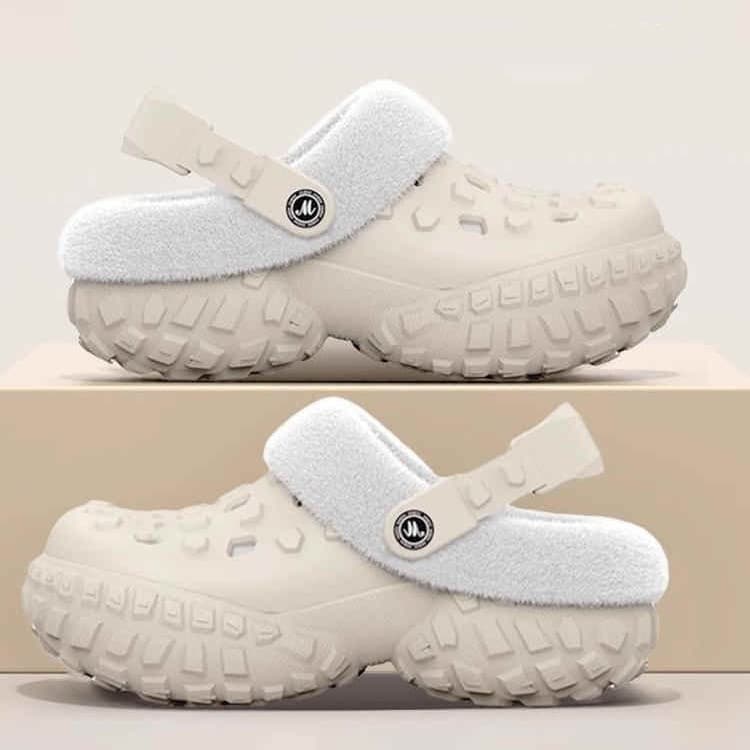 Women's Winter Slippers for Wearing Outside, EVA, Black or White