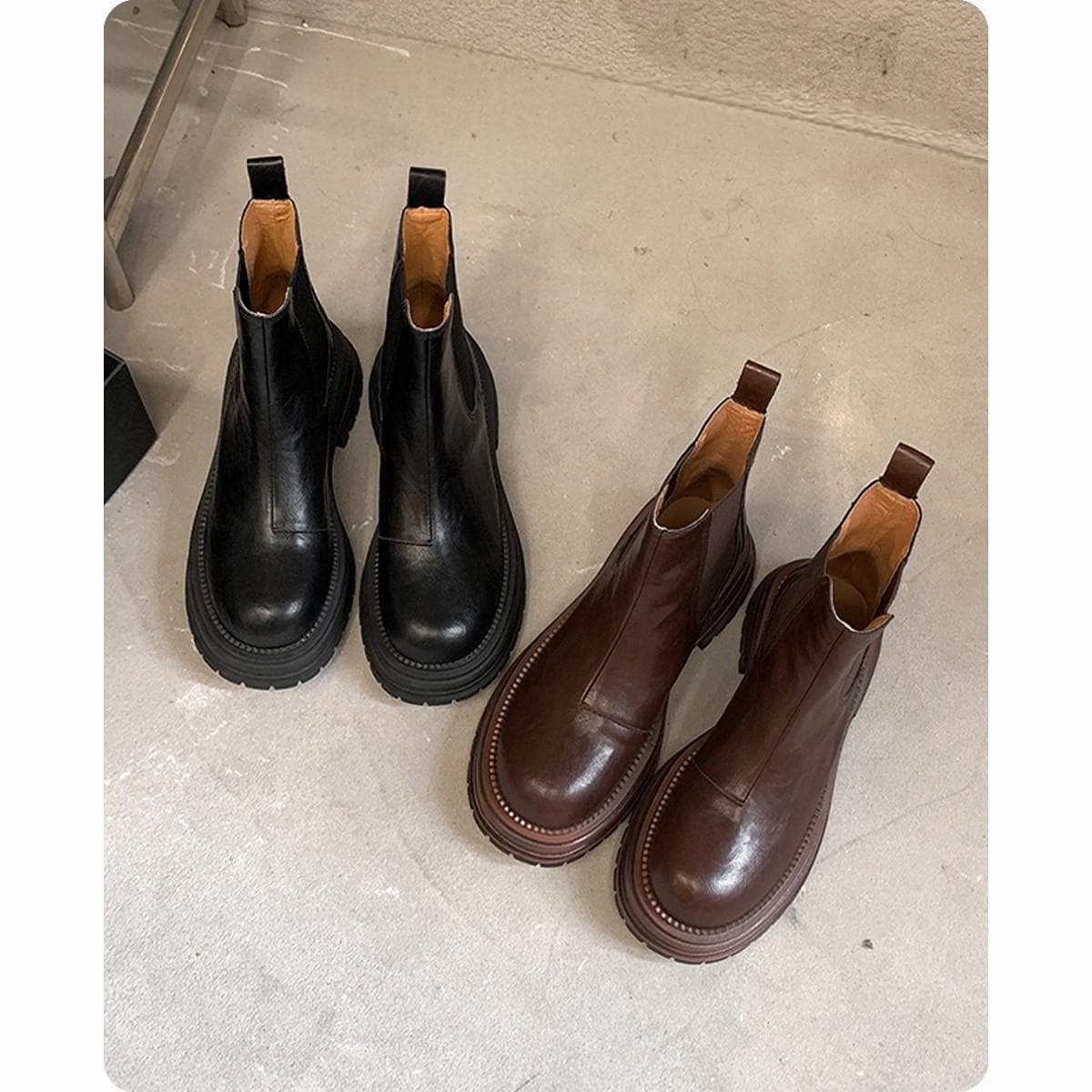 Nouveaux boots en cuir vintage pour femmes