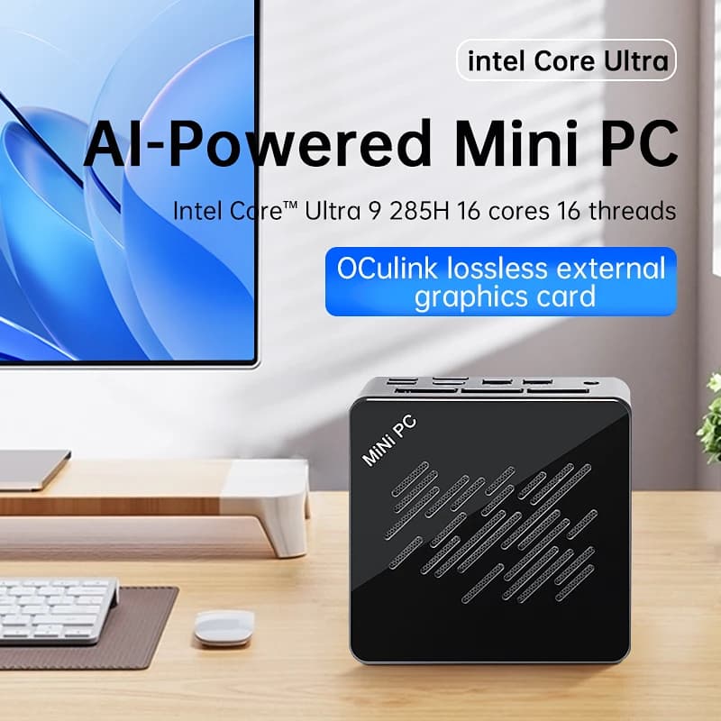 TOPC OCuLink Mini Gaming PC Intel Core (Ultra 9 285H ES/7 255H ES/5 235H ES) USB4, Dual 2.5G LAN, WiFi 6E, Windows 11 Desktop