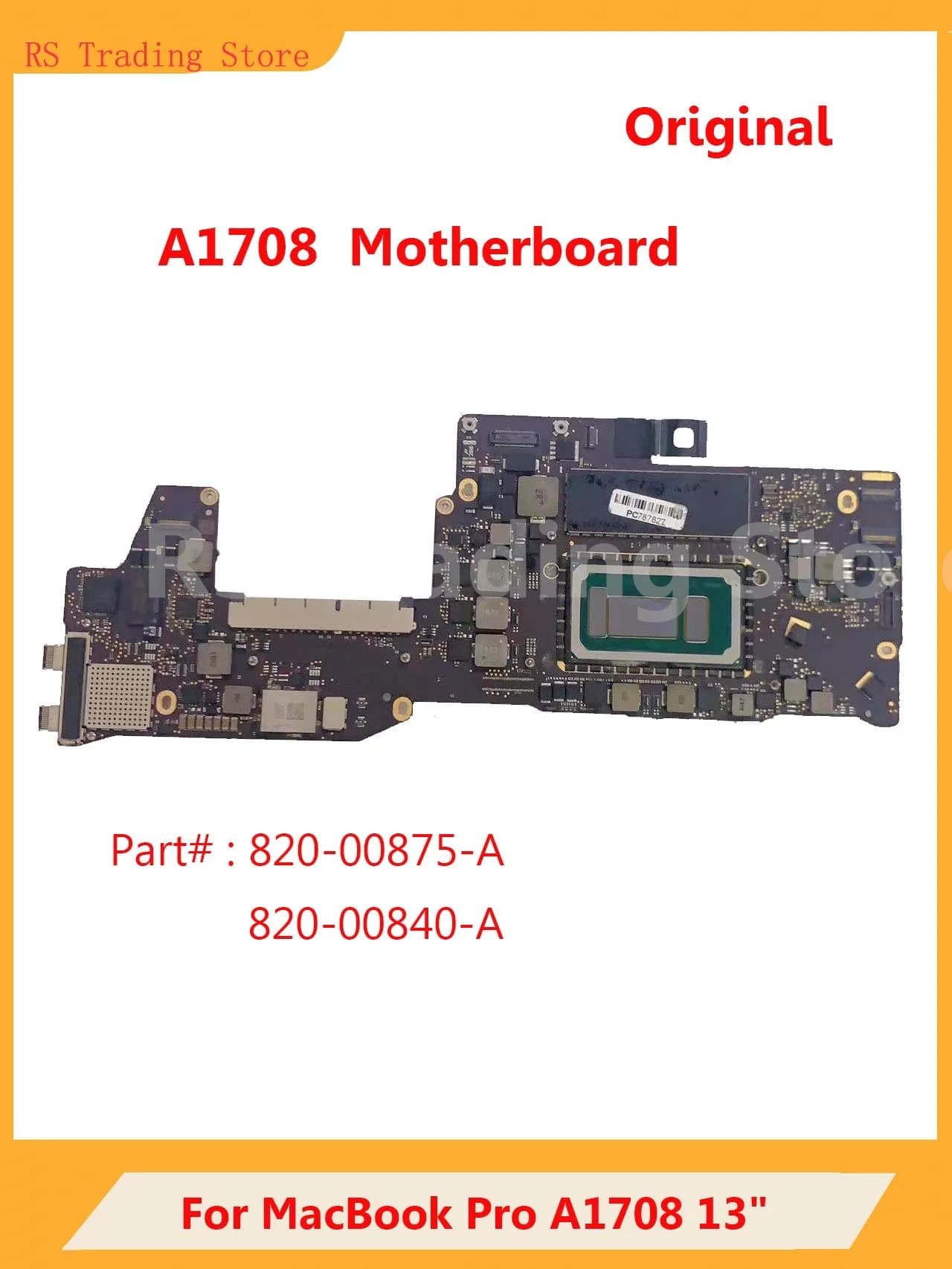 لوح أمبولة لابتوب A1708 للماكبوك برو 13 "لوح منطق 820-00840-a 820-00875-a i5/i7 CPU اختبرت عام 2017 جيدة