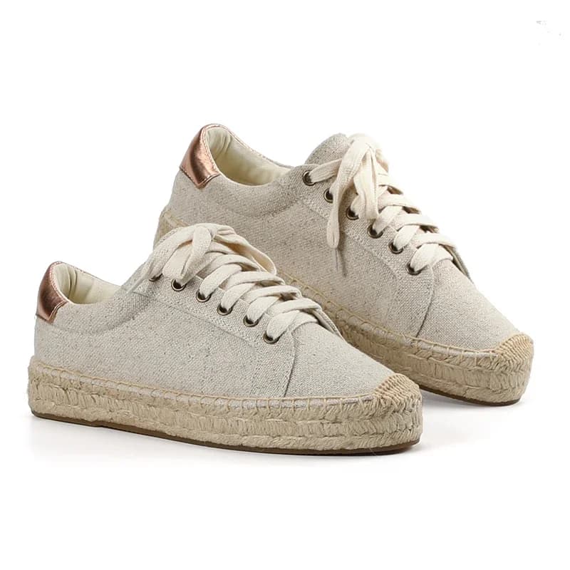 Espa pour femmes perce des chaussures plates en chanvre confortables avec plateforme décontractée et bout rond pour toutes les occasions