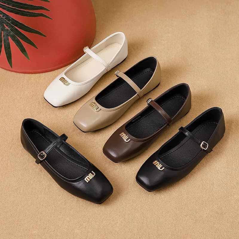 Grande taille 36-44 femmes concepteur Mary Jane chaussures INS best-seller chaussures plates décontractées bout carré talon bas femmes chaussures de bureau