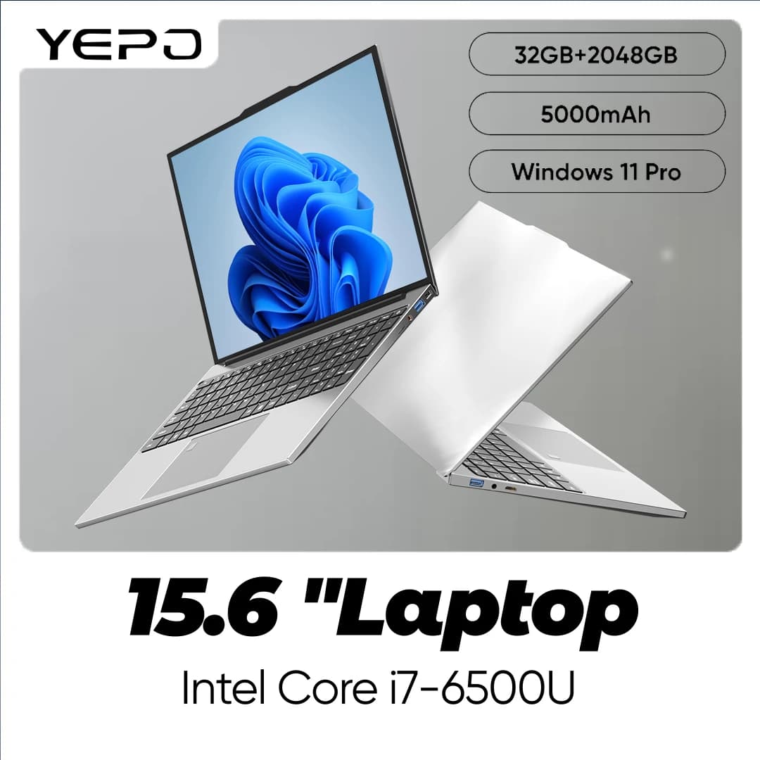 لابتوب جديد مع إنتل كور آي7-6500 يو 15.6 بوصة 32 جيجابايت رام 2048 جيجابايت SSD روم 5000 مها Windows 11 Pro لابتوب لعبة مكتب دراسة