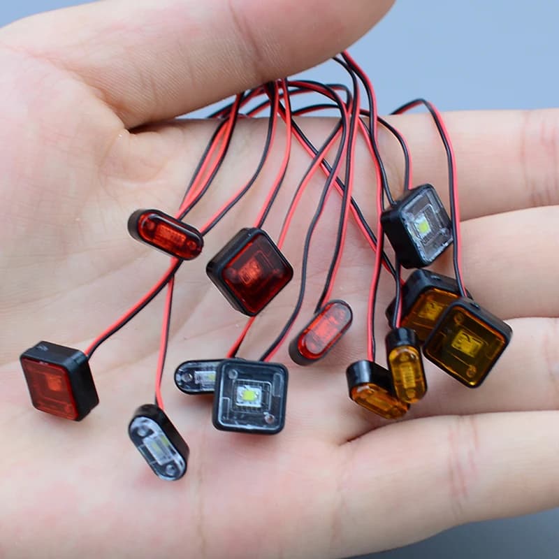 Iluminación LED oval RC Auto Quadrat de posición para Tamiya Traxxas Yikong MJX H8H FMS