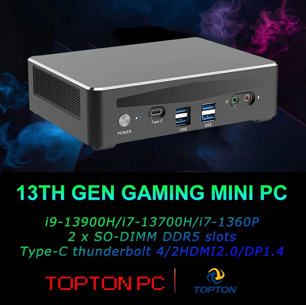 13th Gen Mini Gaming PC Core i9/i7, Triple Display, WiFi6, BT5.2