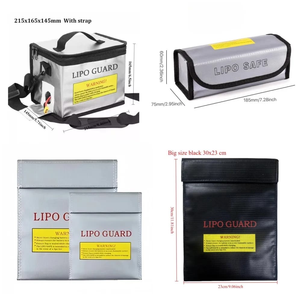 Batería de litio, bolsa protegida contra explosiones, bolsa ignífuga, batería RC LiPo de alta calidad, almacenamiento multifuncional, bolsa de seguridad, 18 x 23 cm, 30 x 23 cm