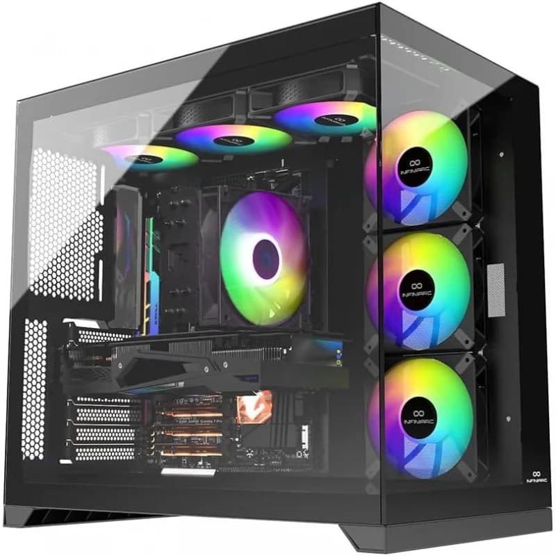 PC للعب المحترف (Core i5-14400F, RTX 5070 12GB, 16GB DDR5 5200MHz, SSD NVMe 1TB, اللوحة الأم B760, تبريد الهواء النافذة, جهاز تزويد الطاقة 750W)