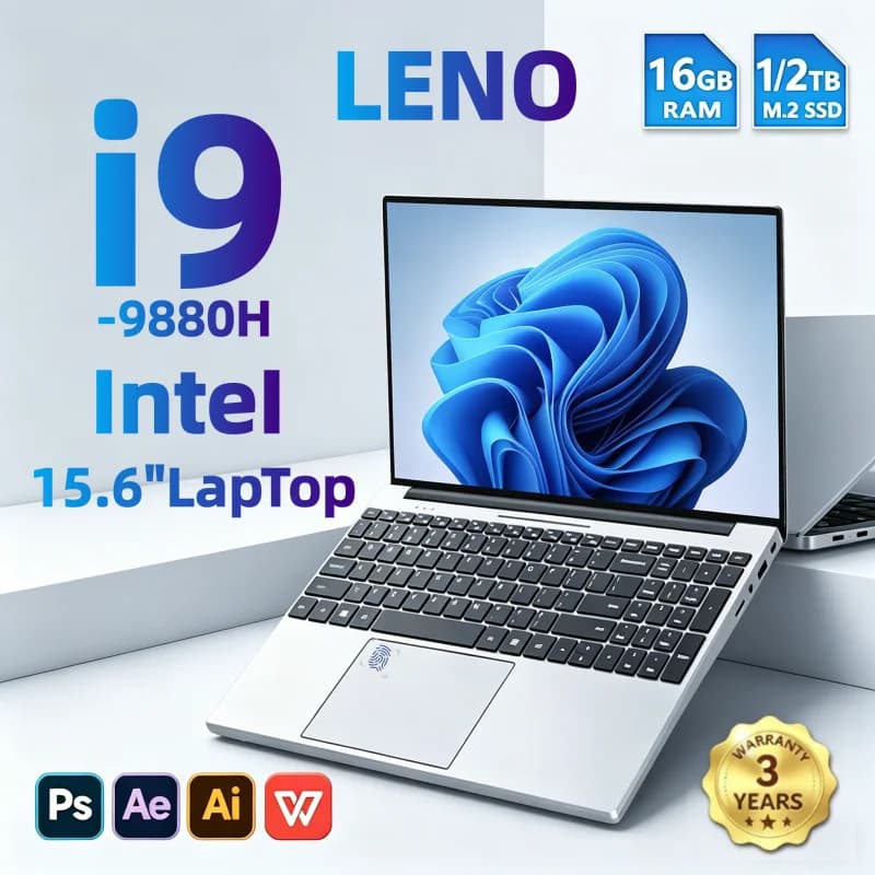 لابتوب 2026LENO 15,6 بوصة Intel i9-9880H 32 جيجابايت من ذاكرة RAM 2 تيرابايت من SSD 1920*1080 FHD عرض ويندوز 11 ألعاب مكتب دراسة قابل للنقل