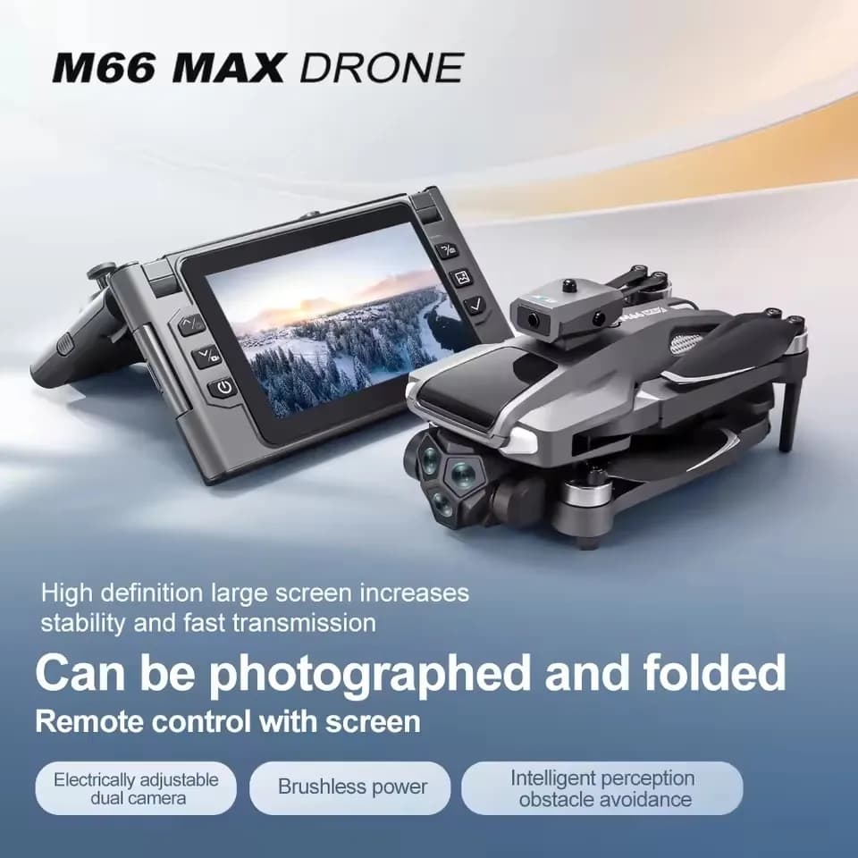 Drone M66 MAX 8K Cámara Aérea con Pantalla, Evitación de Obstáculos Omnidireccional, Juguete RC, Regalo para Chicos
