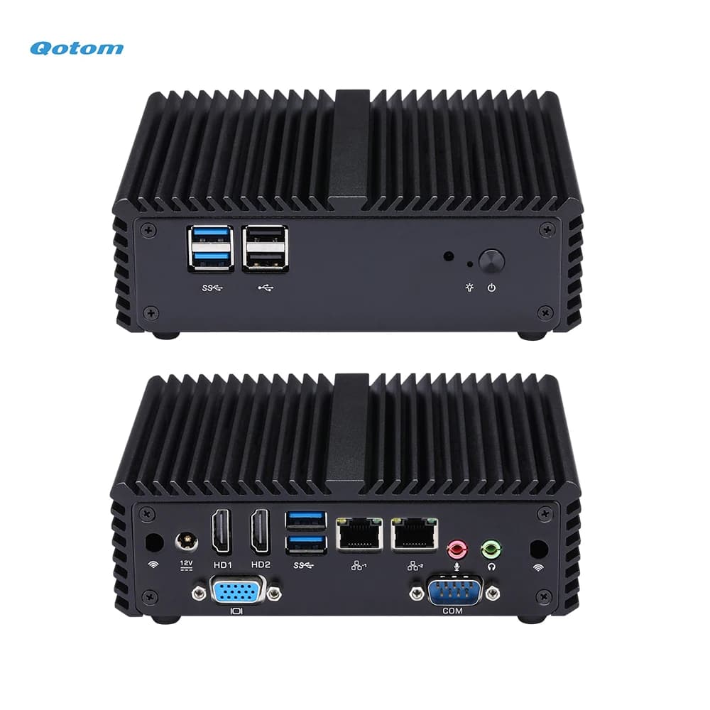Fanless Mini PC with Aluminium Case and Dual LAN