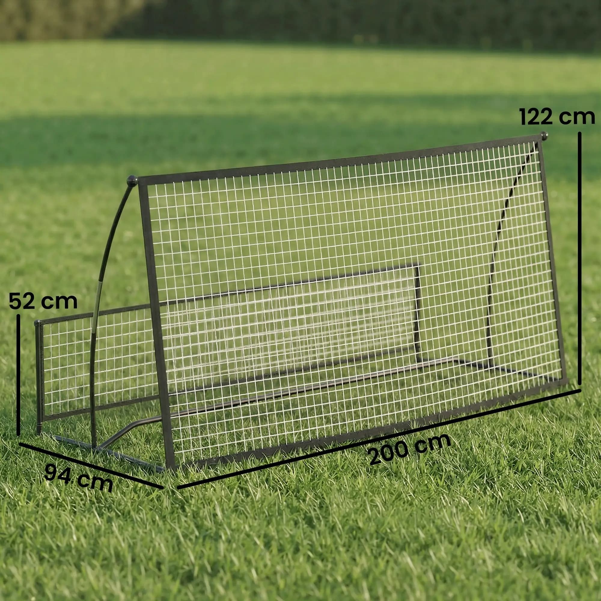 Rebondeur pour football, pare-chocs pliable réversible 2-en-1 avec filet de renvoi, 200 x 94 cm, noir