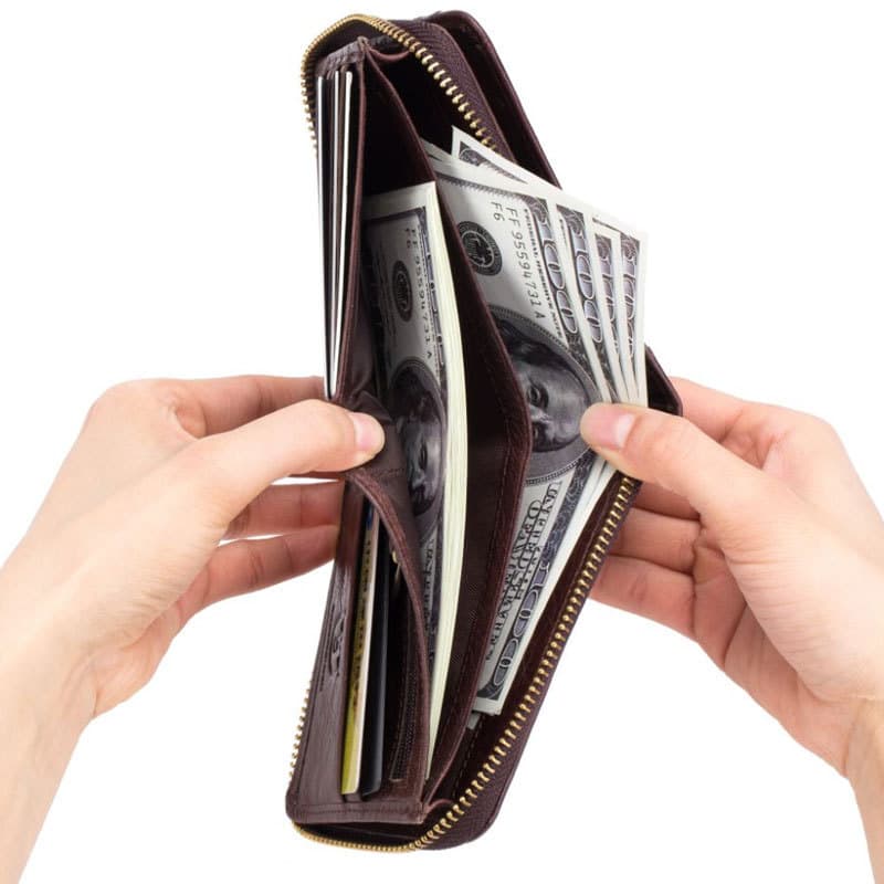 Captain Niu Leder Short Horizontal Head Portemonnaie Multifunktionskarte Wallet