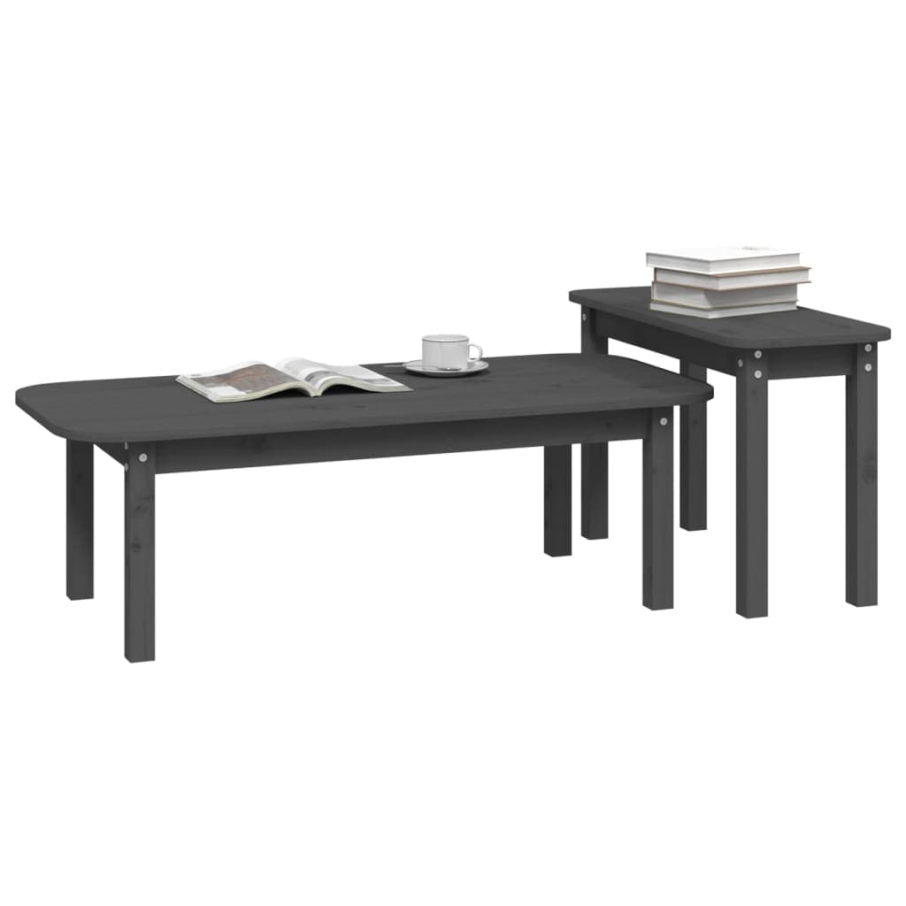 Couchtisch-Set 2-teilig aus Massivkiefer
