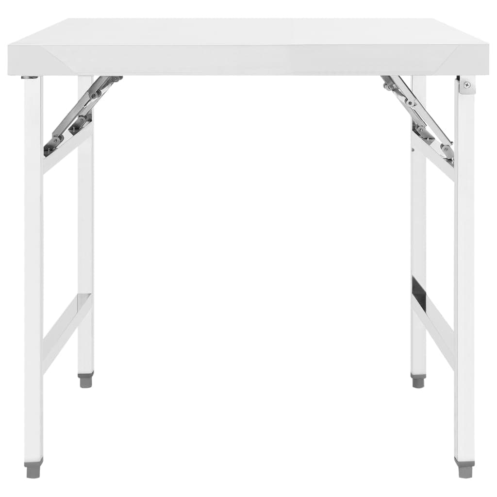 Faltbarer Küchenarbeitstisch aus Edelstahl, 85 cm