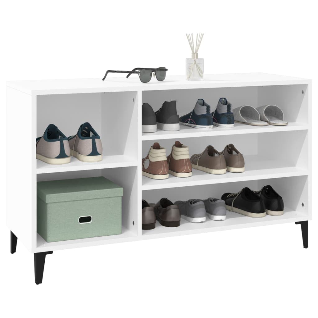 Schuhregal 102 cm Holz Hochglanz Design