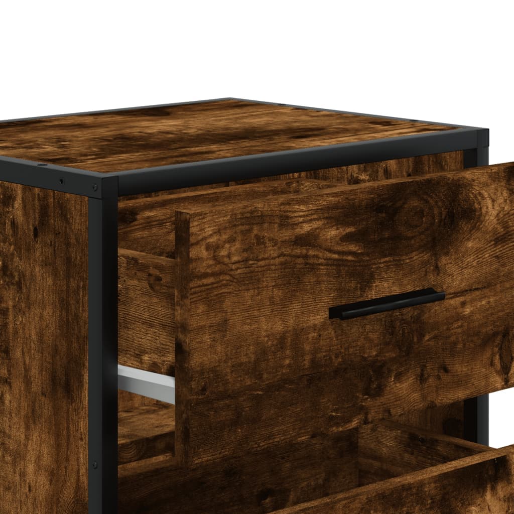Nachttische 2er-Set Räuchereiche 40 cm Holzverbund