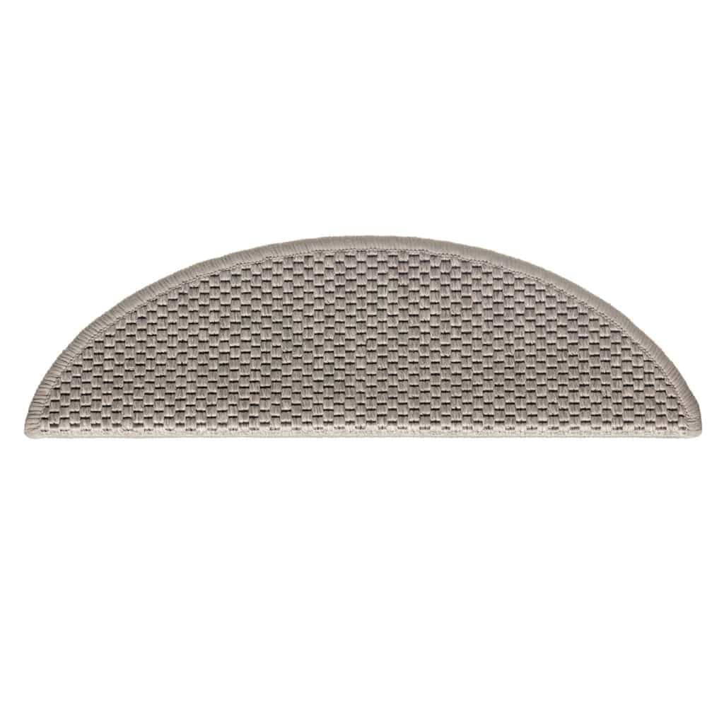 Selbstklebende Treppenmatten Sisal 15 St. 56x17 cm Silber