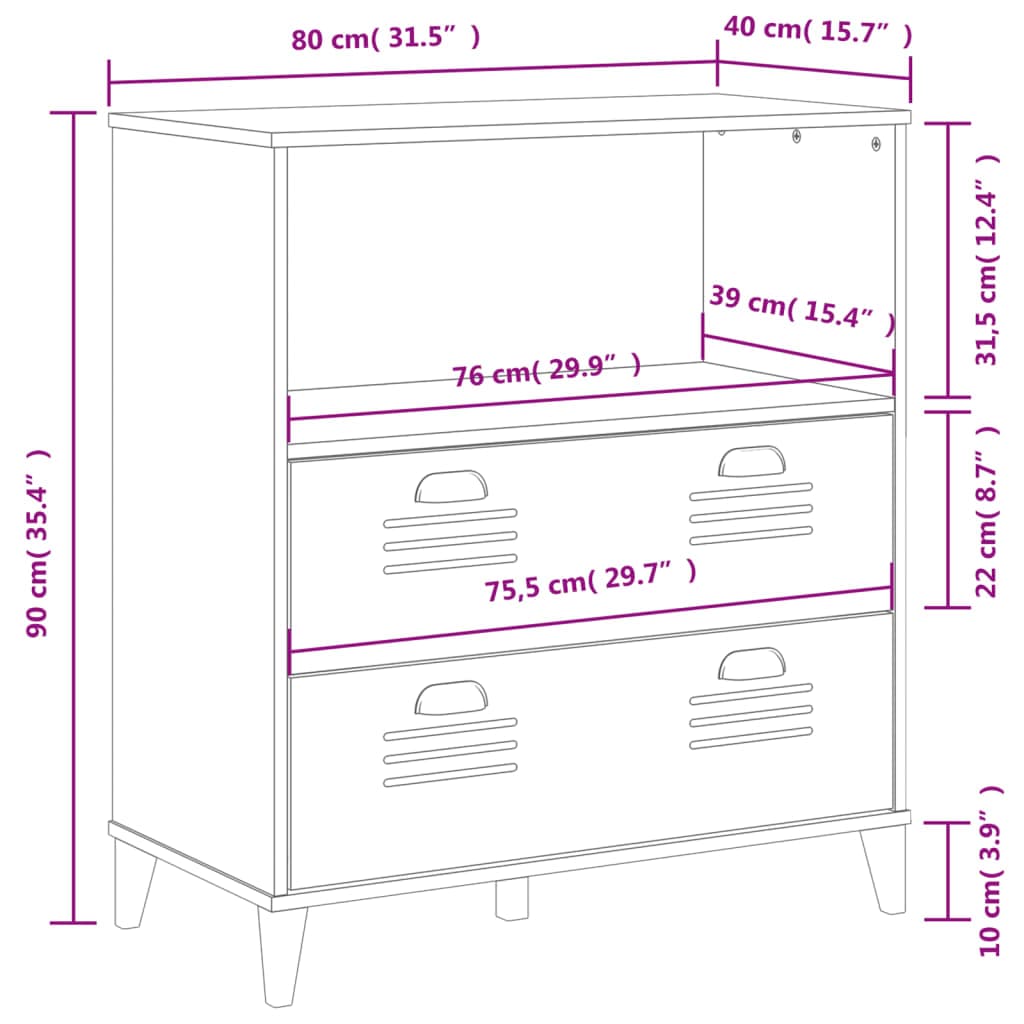 VIKEN Bücherregal 80 cm aus Holzwerkstoff