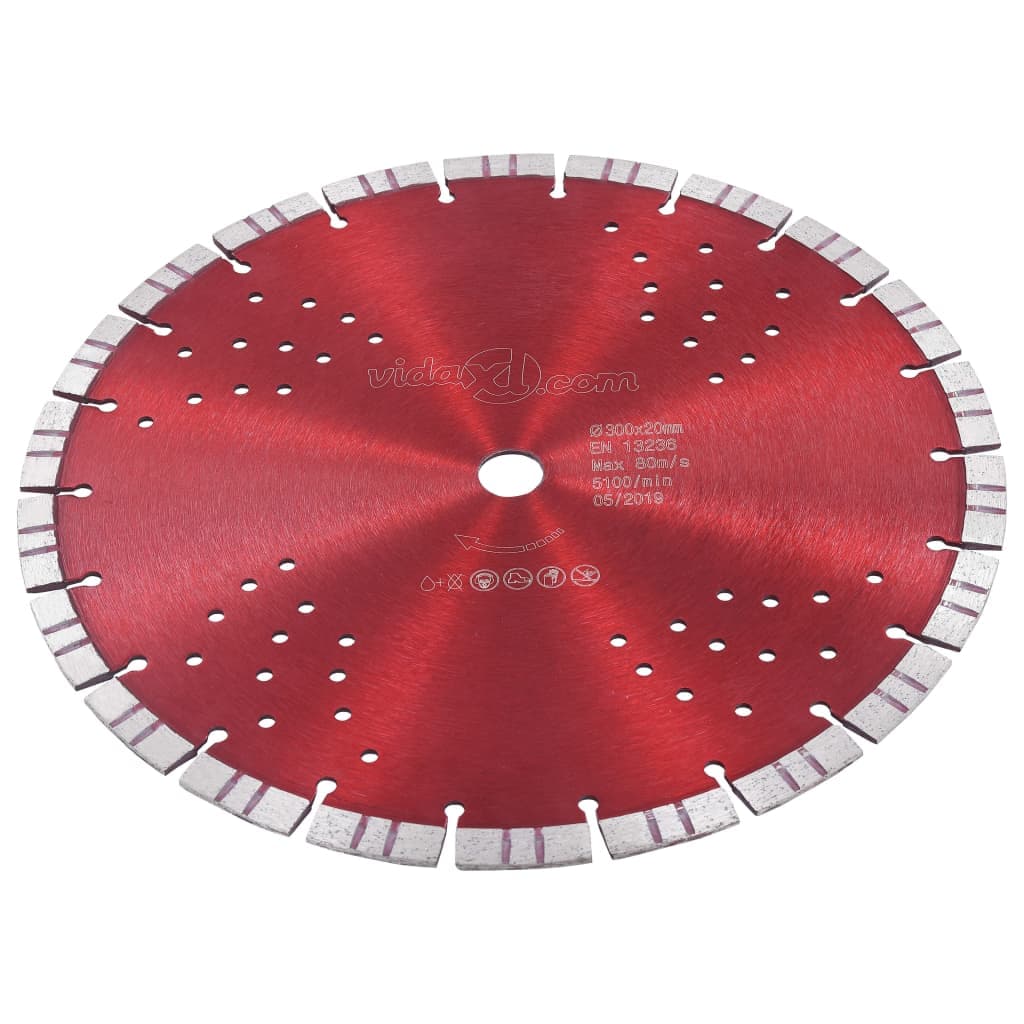 Disco de corte diamante turbo con agujeros 300 mm