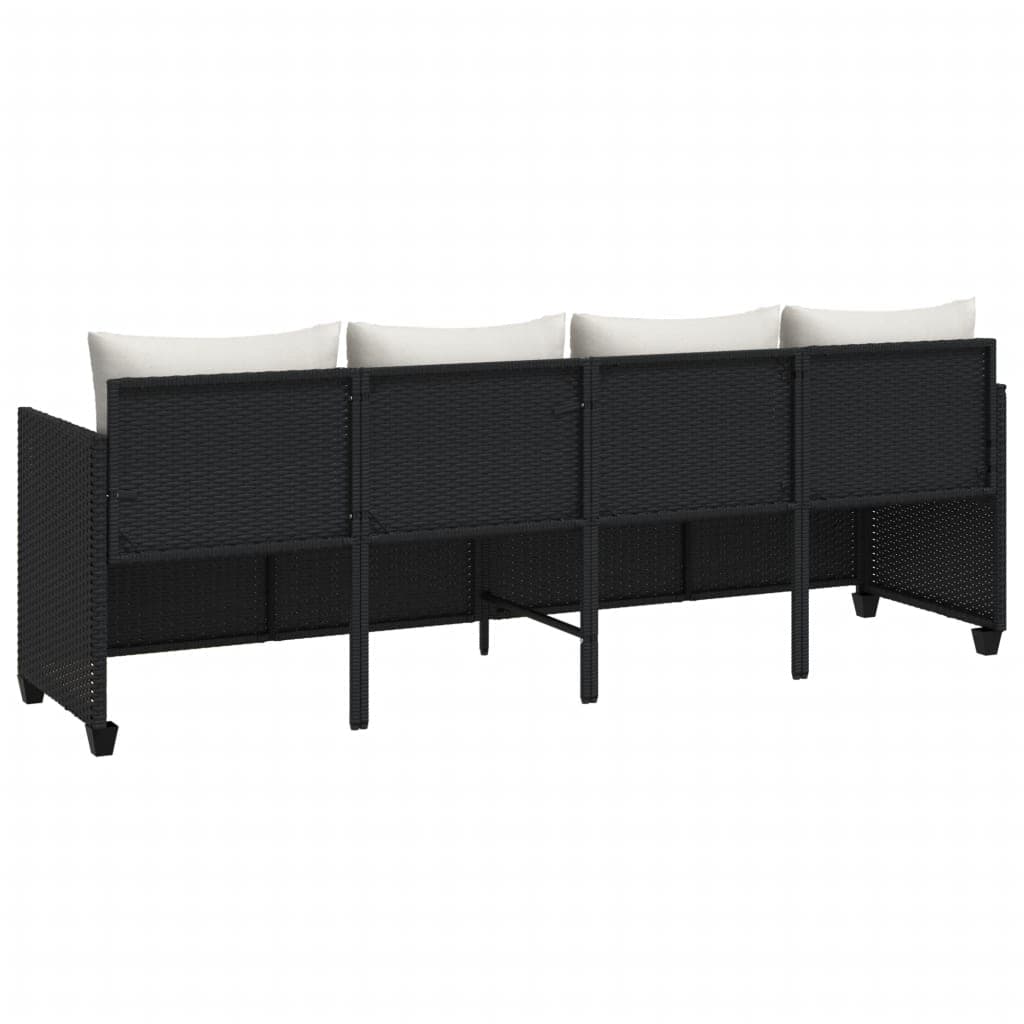 Chaise longue polyrattan avec coussin
