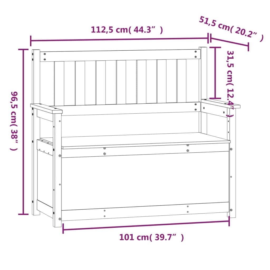 Massivholzbank Kiefer 112,5 cm Sitzbank