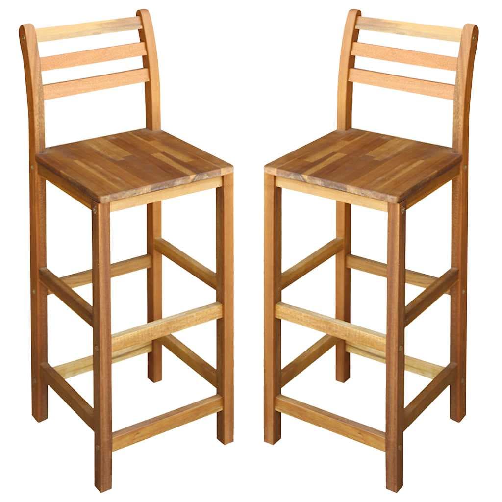 Barhocker 2er Set massives Akazienholz