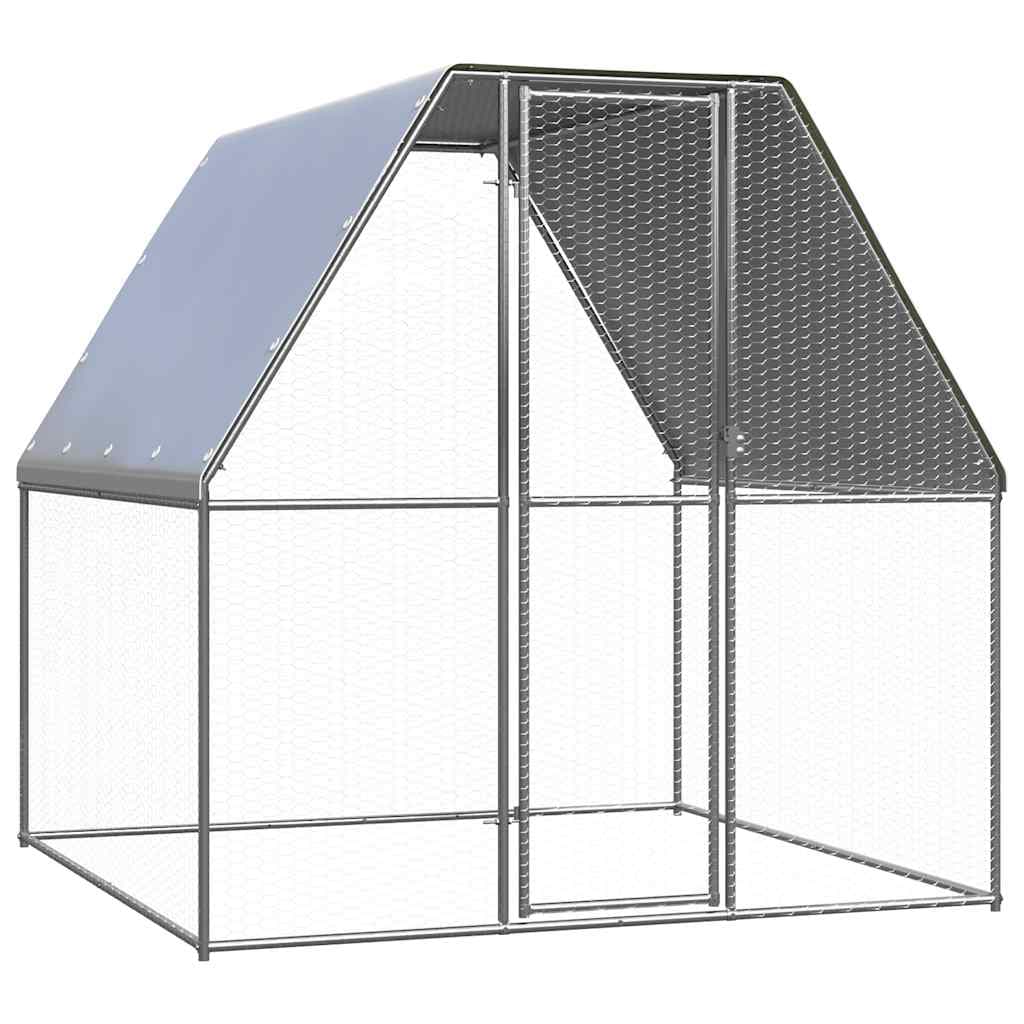 Hühnerkäfig silber verzinkt 2x2x2 m, großzügig & robust