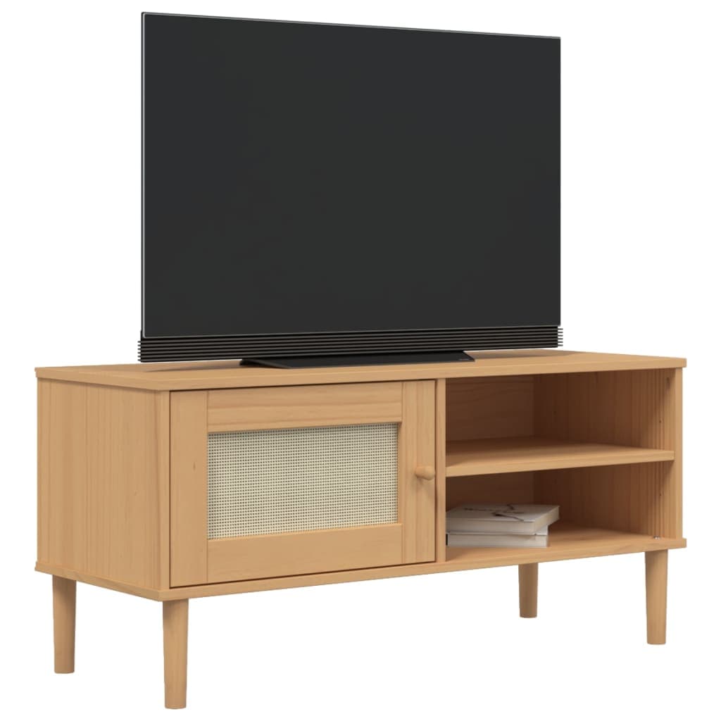 TV-Schrank Senja Rattan-Optik Kiefernholz 106 cm