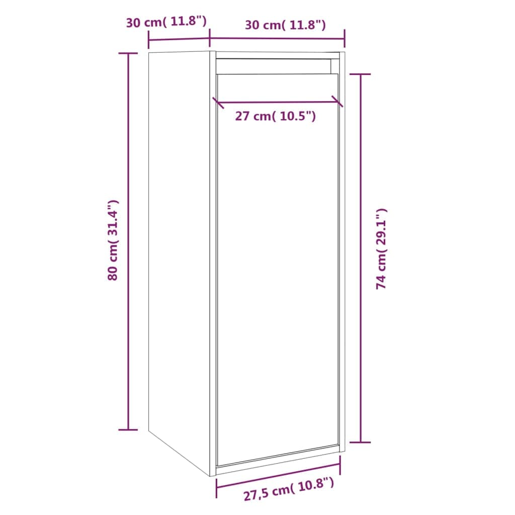 Hängeschrank 30 cm aus Massivkiefer, 2 Stück