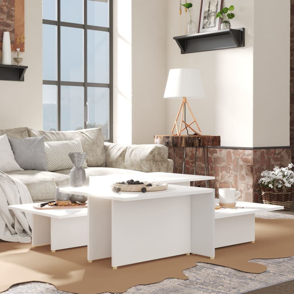 Couchtische im 2er-Set, weiß, 111,5x50x33 cm
