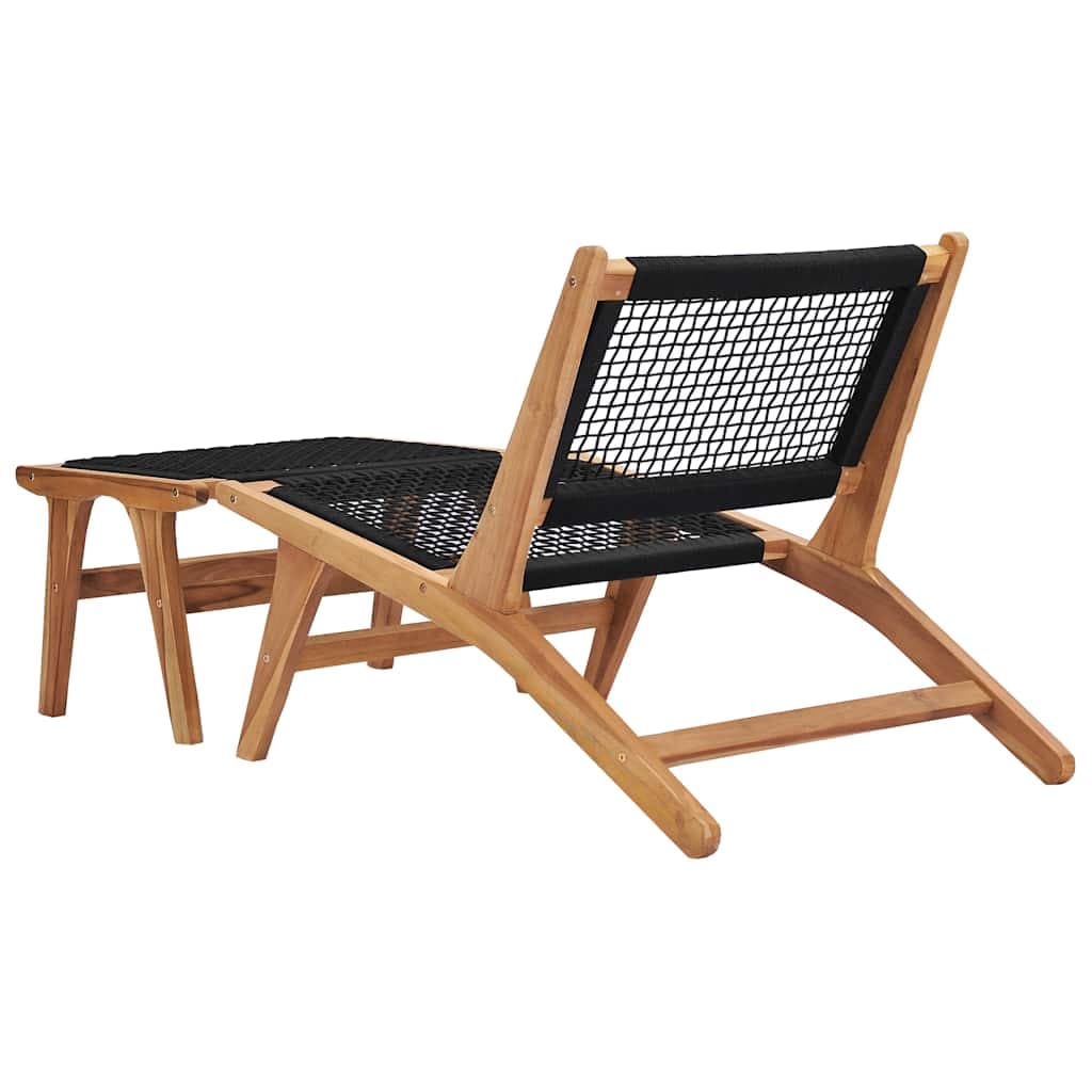 Sonnenliege Teakholz mit Fußteil und Seil