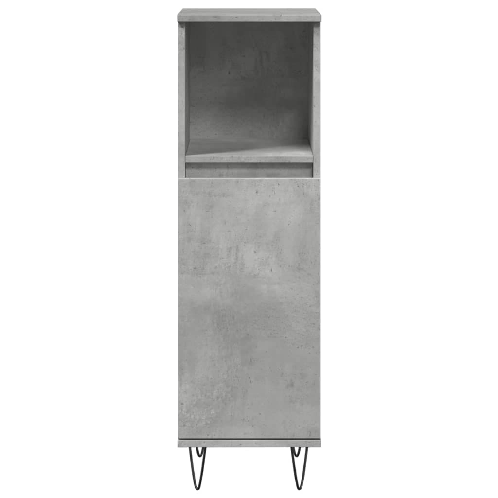 Badezimmerschrank Betongrau 30x30x100 cm aus Holz