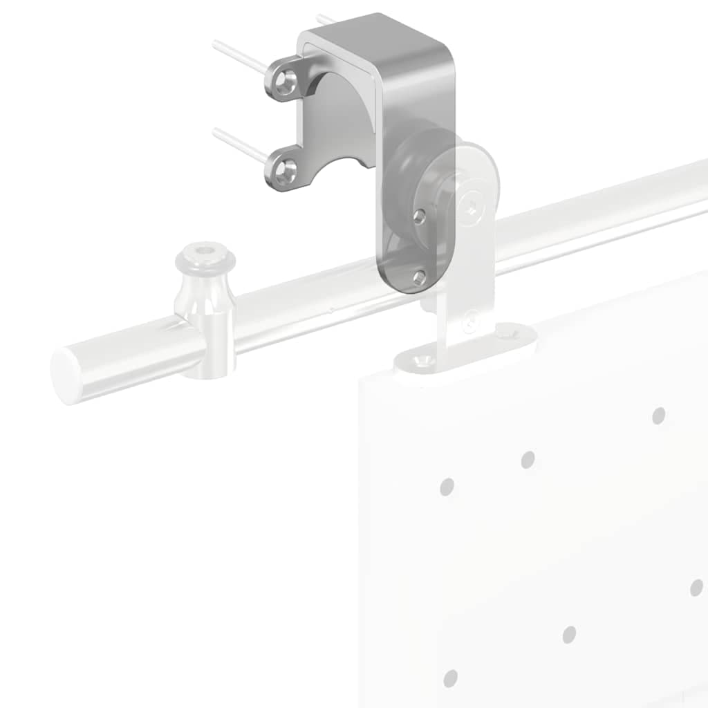 Soportes de derivación para puerta de granero para rieles redondos, 4 piezas, acero inoxidable