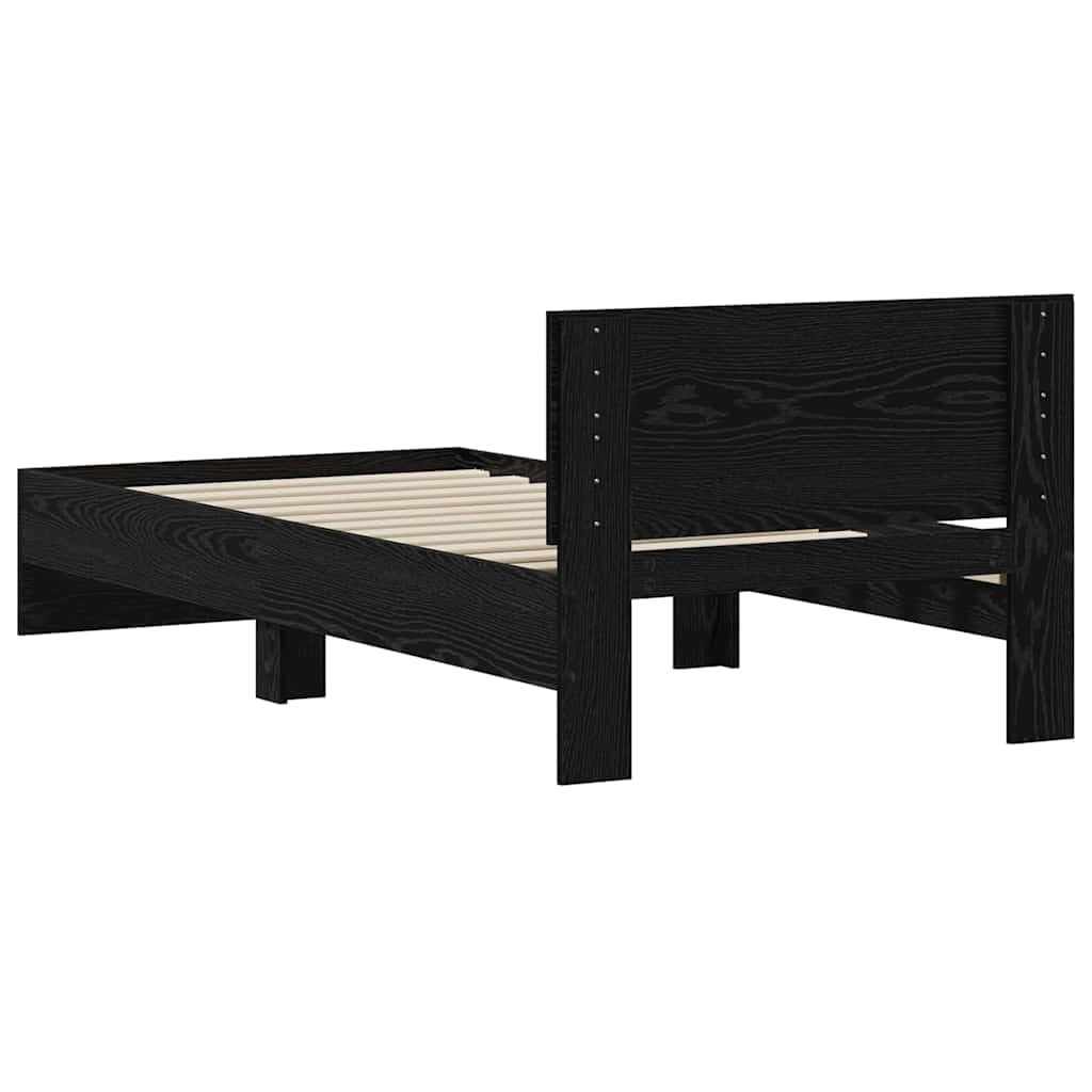 Bettgestell Schwarz Eiche 75x190 cm Holzwerkstoff