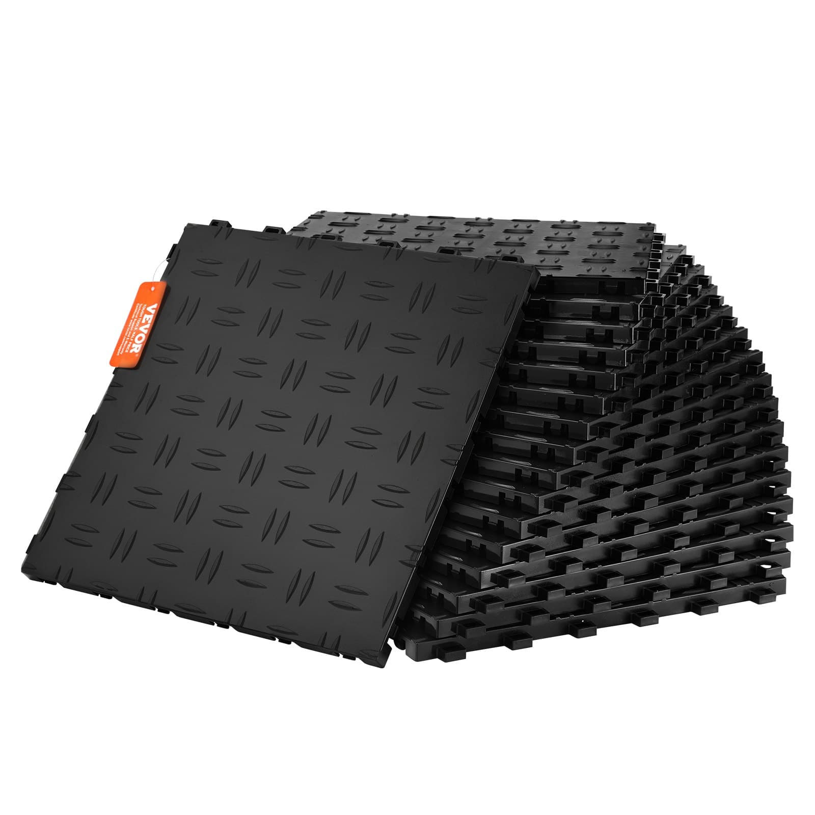 Baldosas de suelo para garaje, 305 x 305 x 13,4 mm, juego de 25, negro