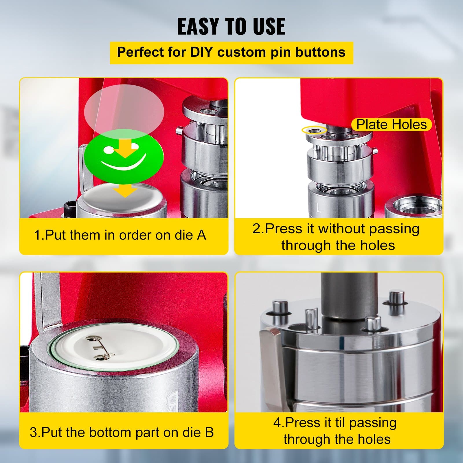 44 mm Button Maker Machine with 1000 Pieces