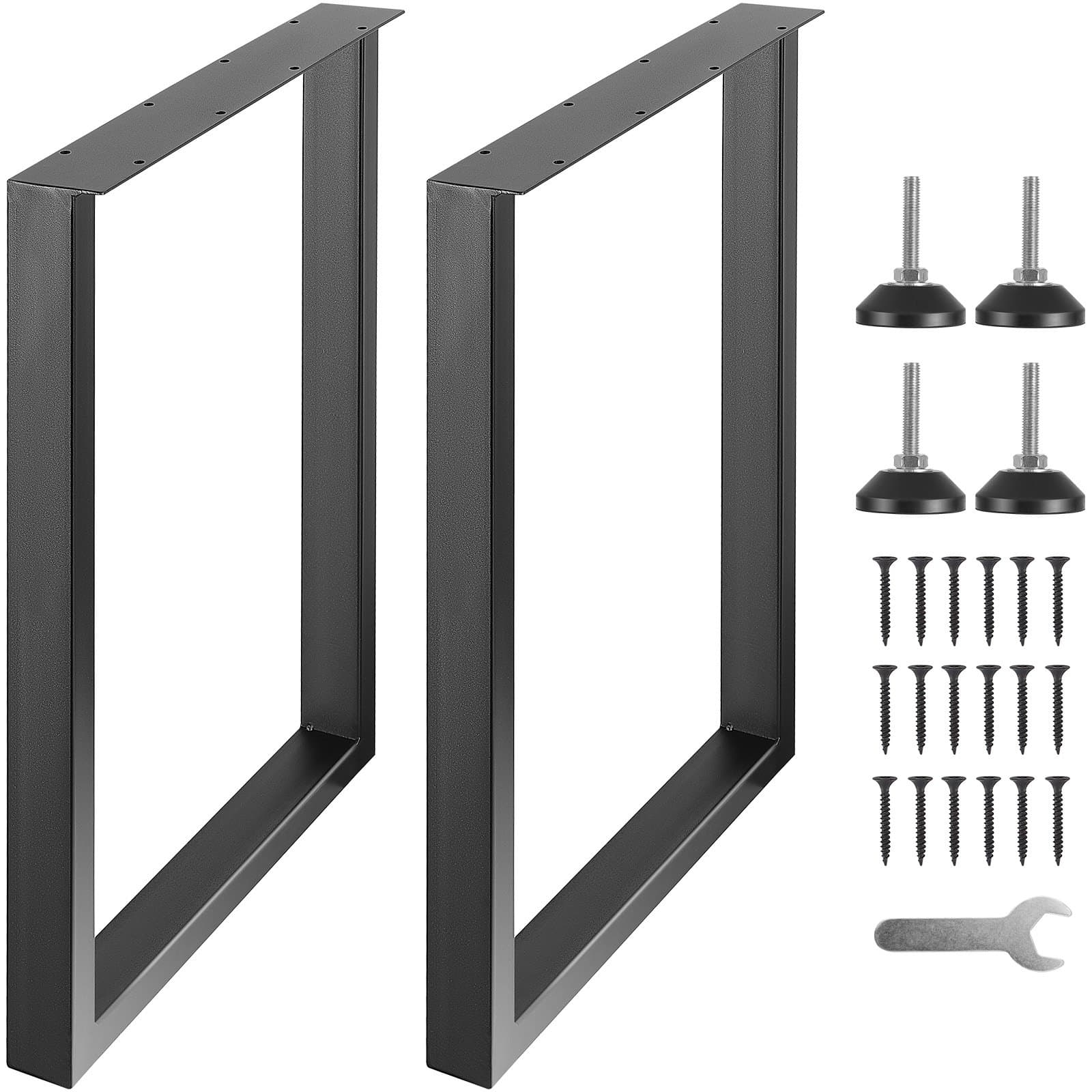 2er-Set Tischkufen 711 mm hoch, Tischgestell 454 kg Tragfähigkeit, schwarz
