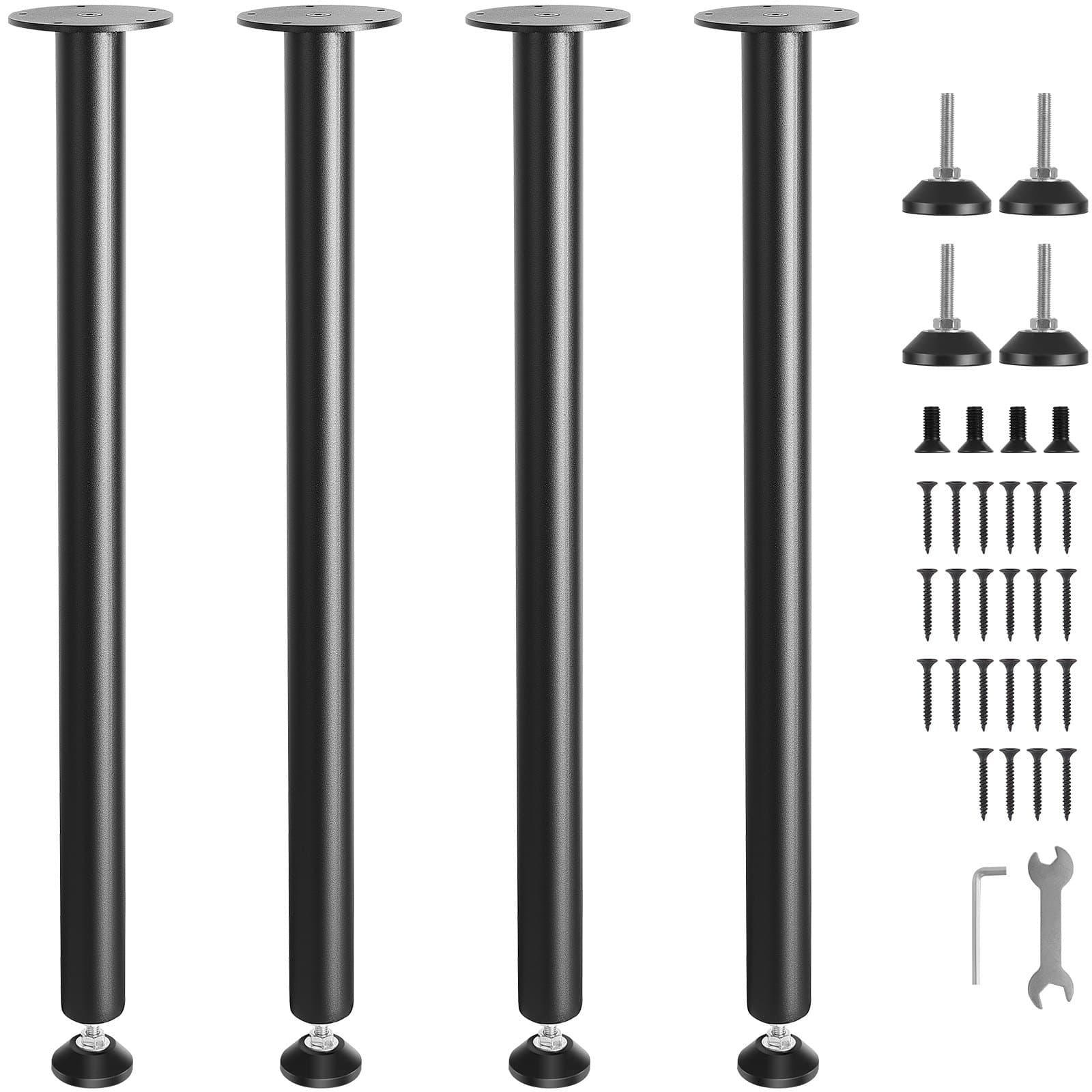 4er-Set Tischbeine Tischkufen 762 mm hoch, Kohlenstoffstahl, schwarz