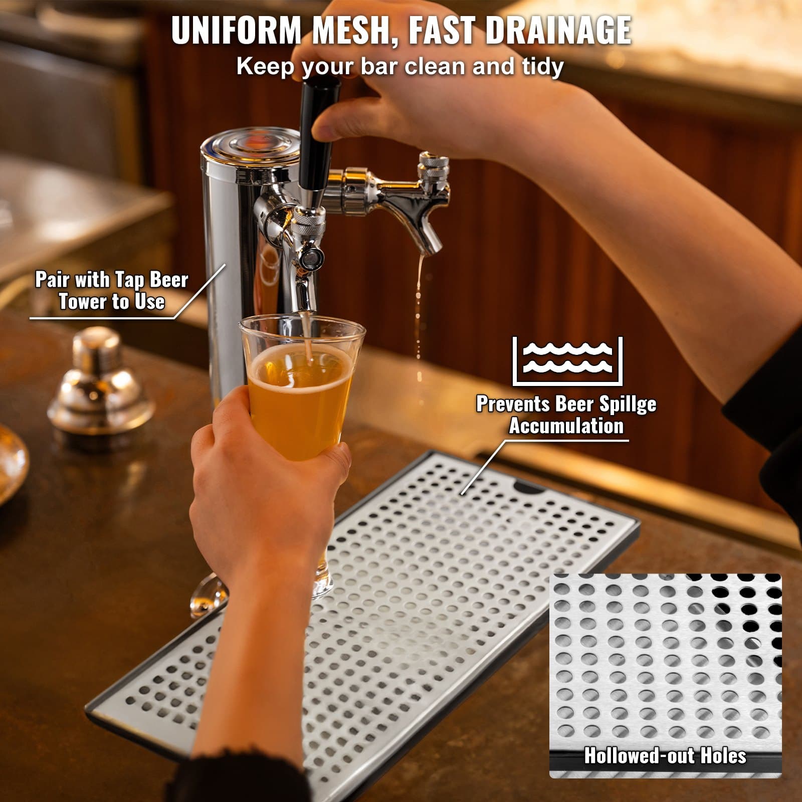 Stainless Steel Drip Tray for Bar and Kitchen