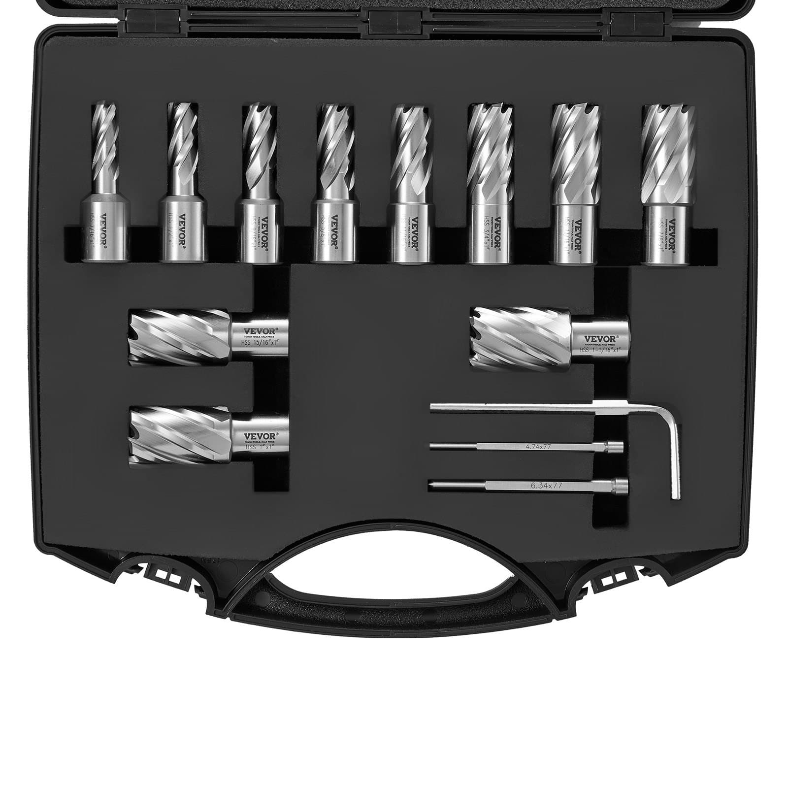 Kronenbohrer-Set Metall 13-teilig, 7/16 bis 1 Zoll