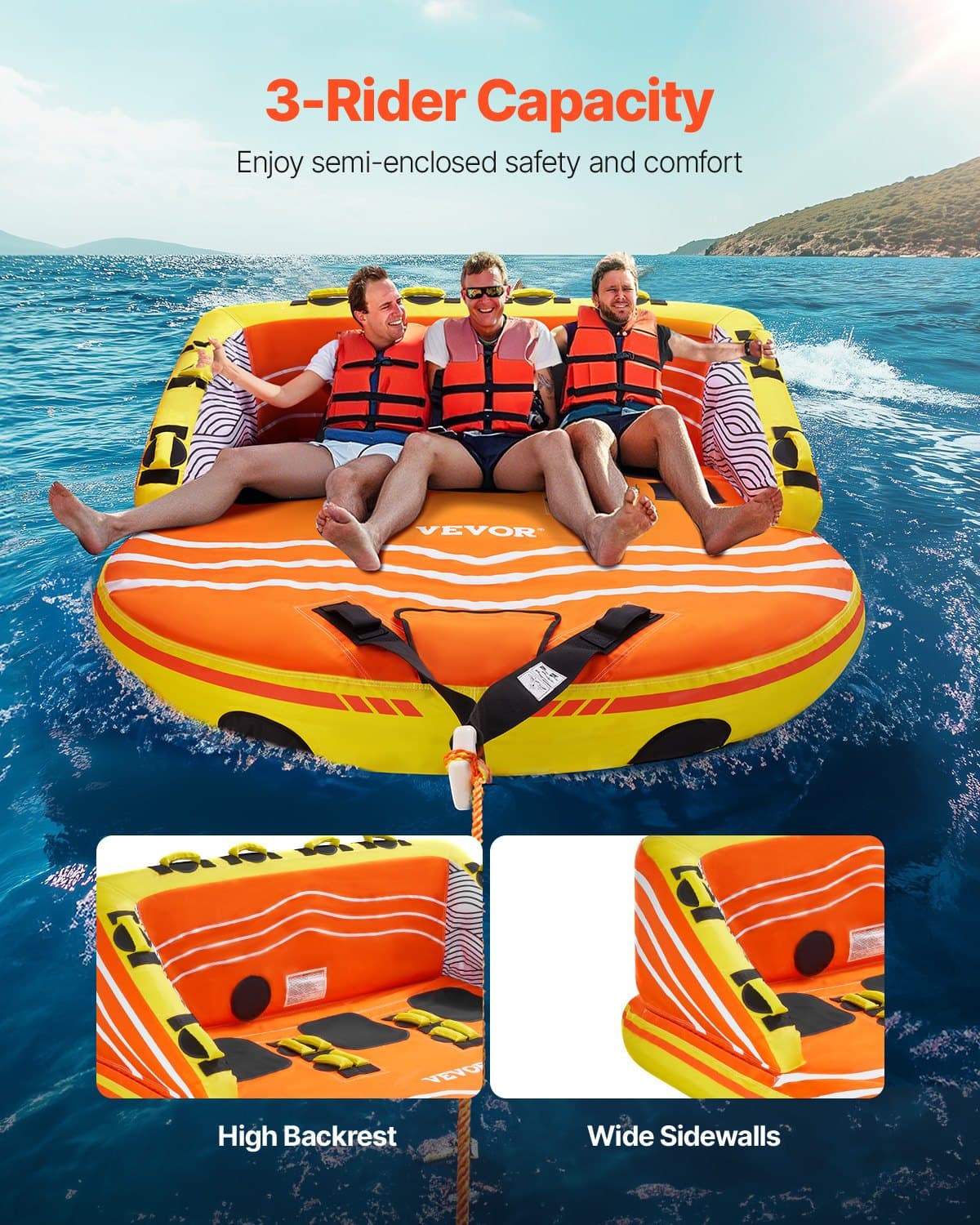Set de flotador inflable remolcable para 1–3 pers.