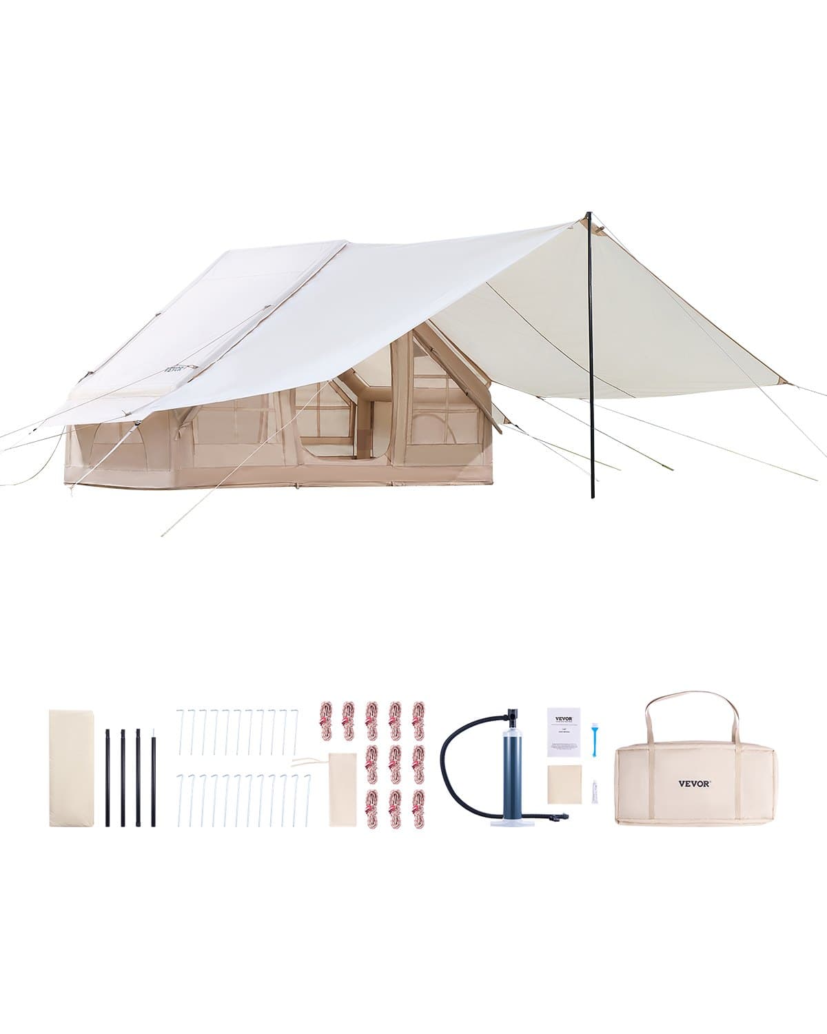Tienda de campaña inflable 3x2x2 m, 3–5 personas, 300D Oxford