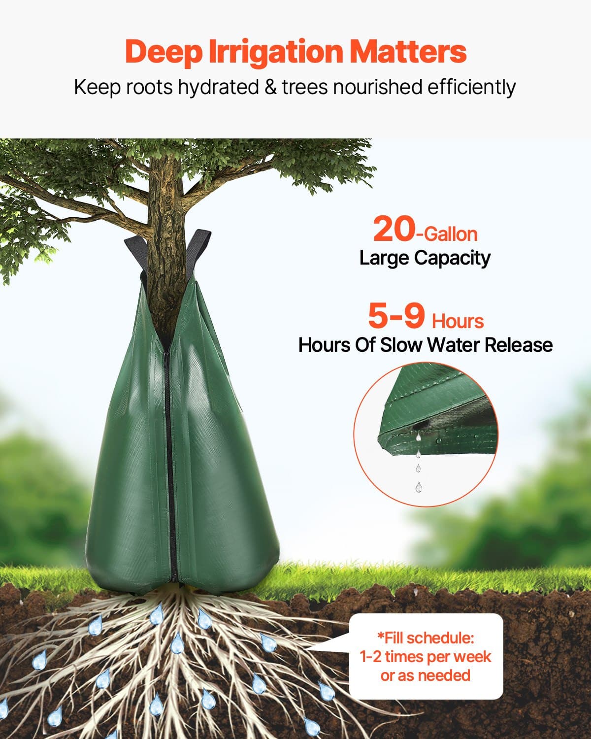Tree Watering Bags 75 L, 8-Pack with Zipper