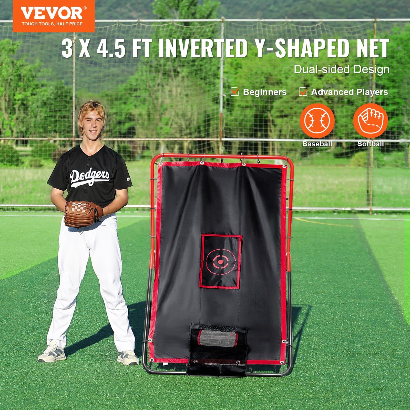 Red reboteadora de béisbol y sóftbol 2 en 1