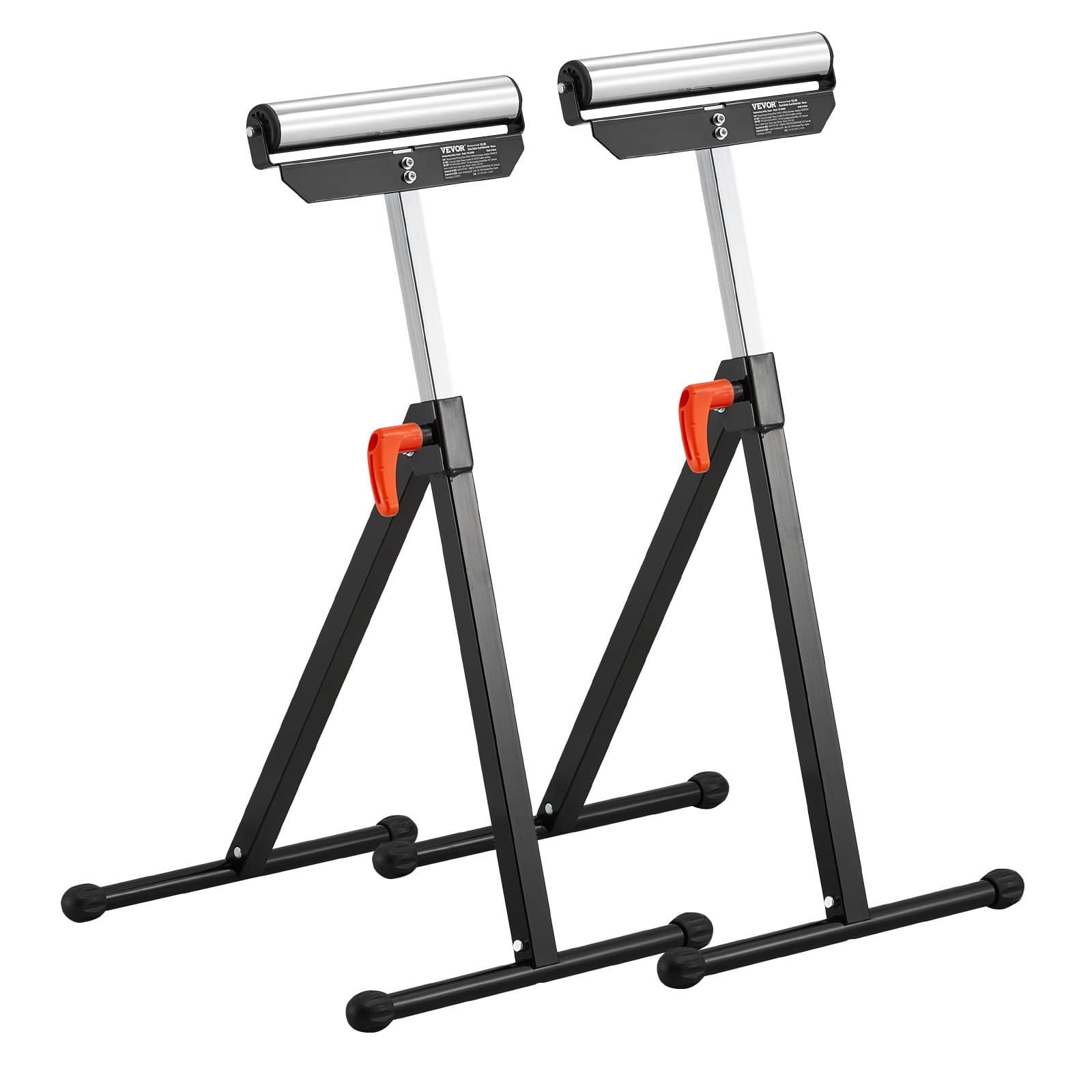 Set da 2 cavalletti a rullo, portata 61 kg, altezza regolabile 68-108 cm