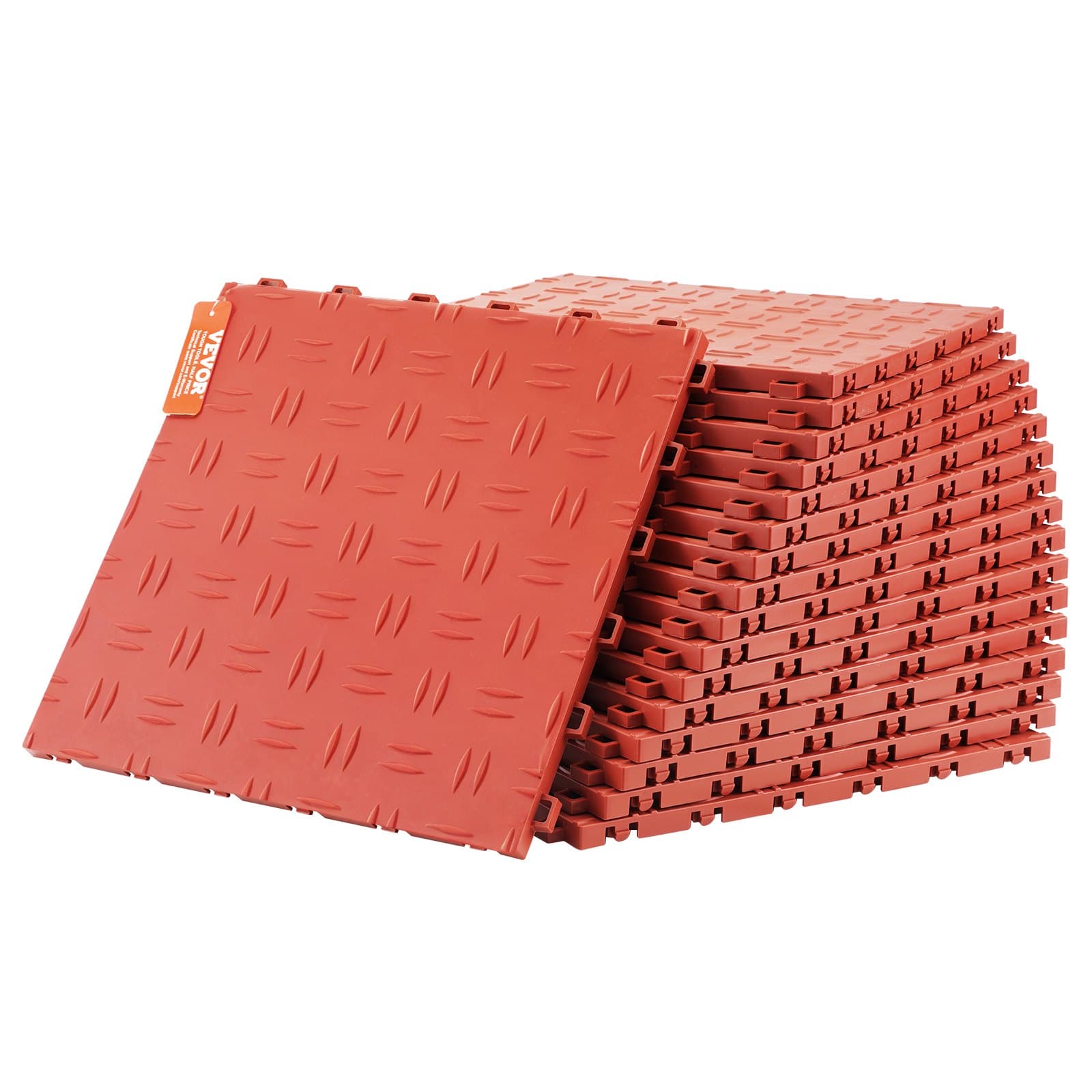 Garagen-Bodenbeschläge, 305 x 305 x 13,4 mm, 50er-Set, Rot