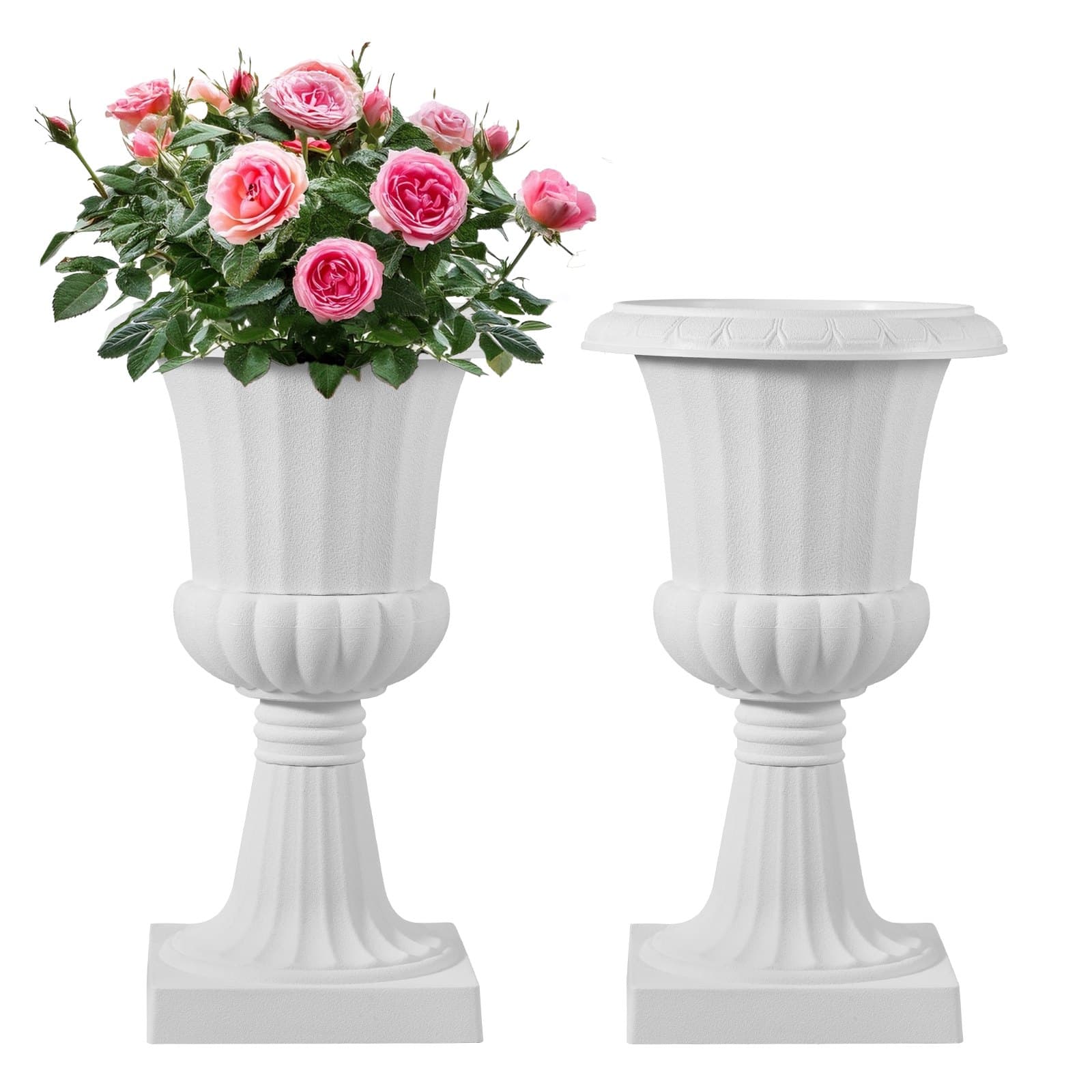 Pique-fleurs en plastique, 25x42 cm, lot de 2, blanc